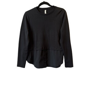 Athleta Women’s XSP Gallery Top 2.0 Pullover Tunic Black Athleisure Classic Goth